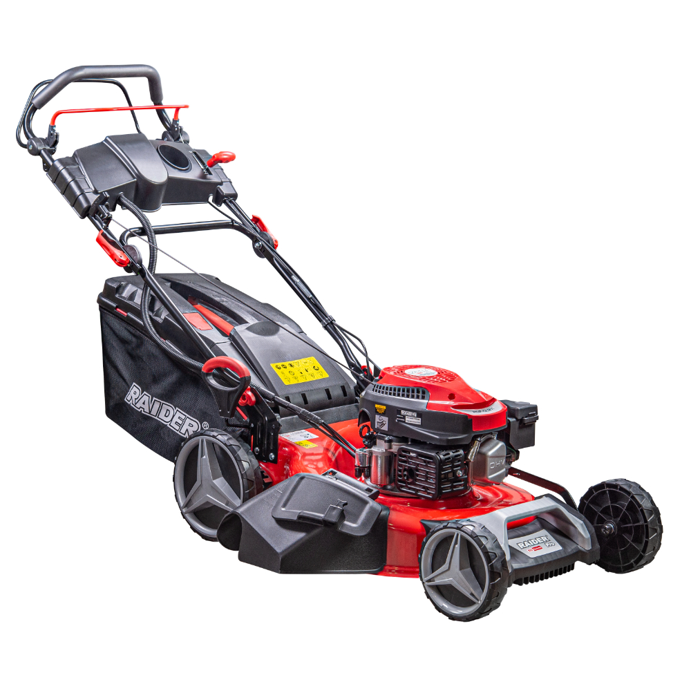 Masina de tuns iarba pe benzina Raider RDP-GLM11 Solo, pornire electrica, 5 cp, 2800 rpm, 30 - 80 mm