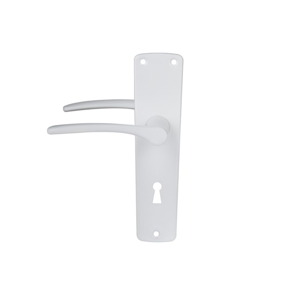 Maner usa interior/exterior Carina, cu sild, otel, alb, deschidere pe stanga, 54 mm