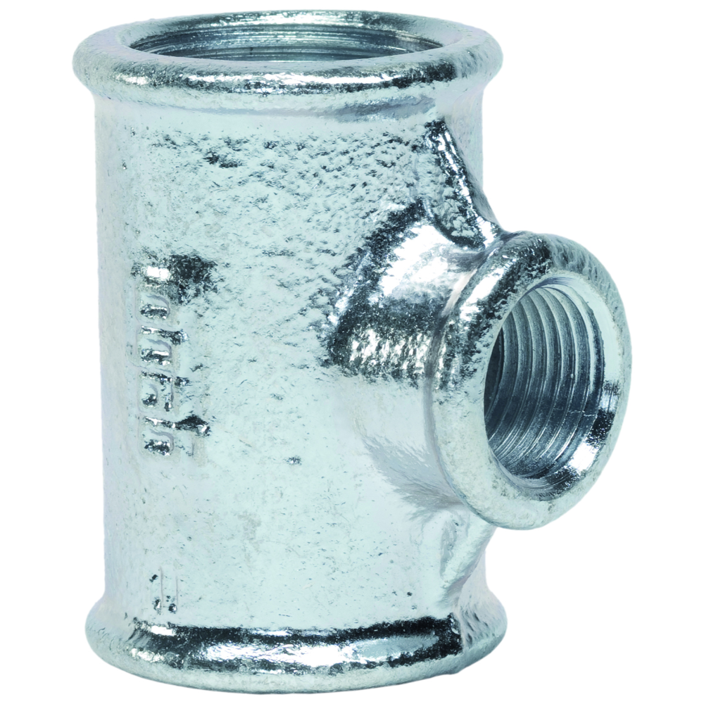 Teu redus Gebo, fonta zincata, 1 1/2''x1 1/4''x1 1/2''
