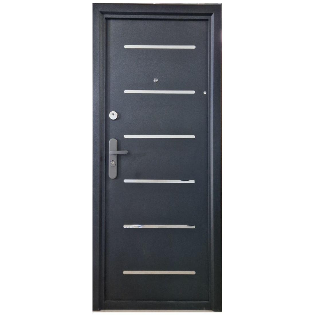 Usa metalica de intrare in apartament Y-05, tabla, deschidere dreapta, culoare negru, 2020 x 880 mm