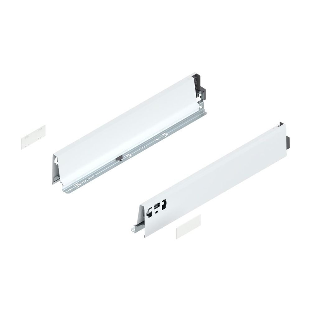 Set laterale pentru sertar Blum antaro, otel, alb mat, 450 mm