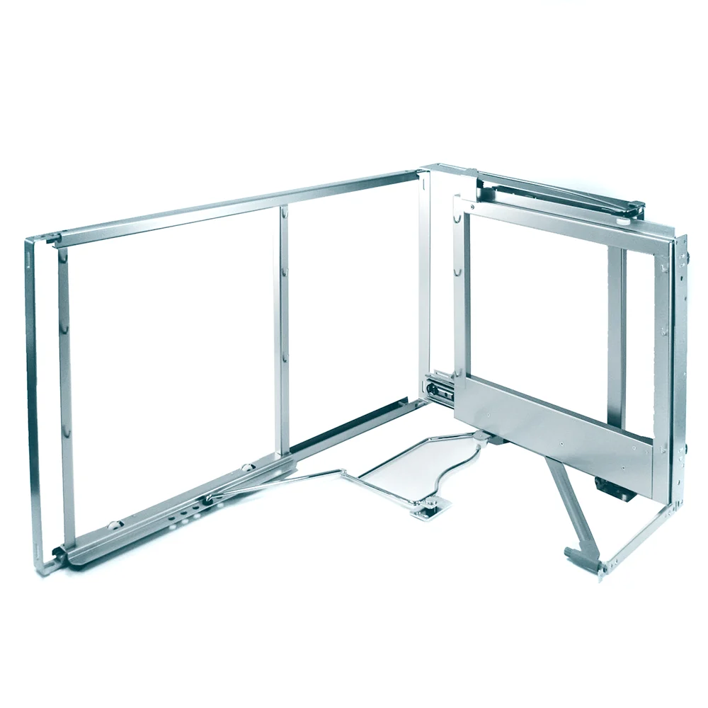 Piesa pentru extensie rotativa Magic Corner Kesseboehmer, pentru dulap de colt, cu amortizor, silver, deschidere dreapta