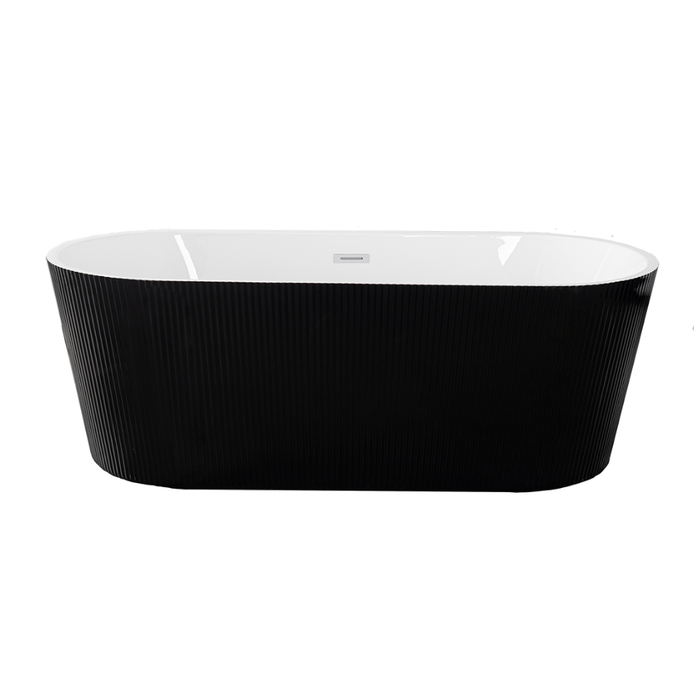 Cada baie freestanding Sanotechnik, ovala, negru, 170 x 75 x 58 cm