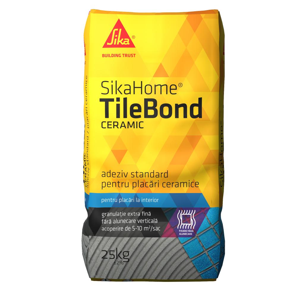 Adeziv placaje ceramice SikaHome TileBond Ceramic, interior, gri, 25 kg