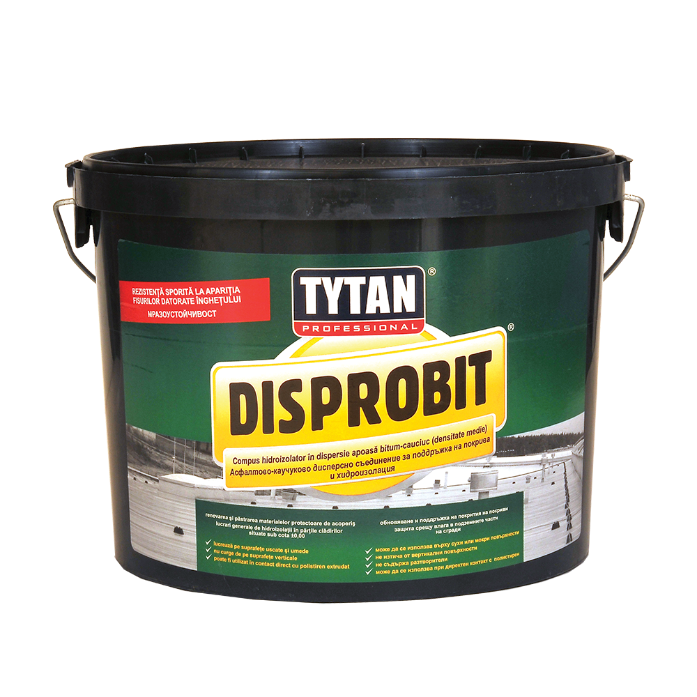 Solutie hidroizolanta bitum-cauciuc Tytan Disprobit, brun inchis, 10 kg