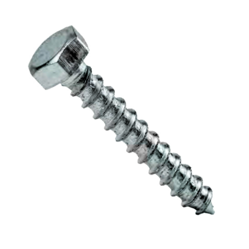 Surub autofiletant pentru lemn, cap hexagonal, otel zincat, alb, 8 x 60 mm, 10 buc