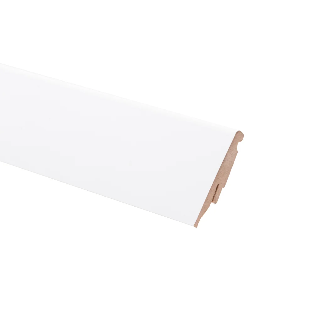 Plinta parchet MDF, alb, 2440 x 60 x 19 mm