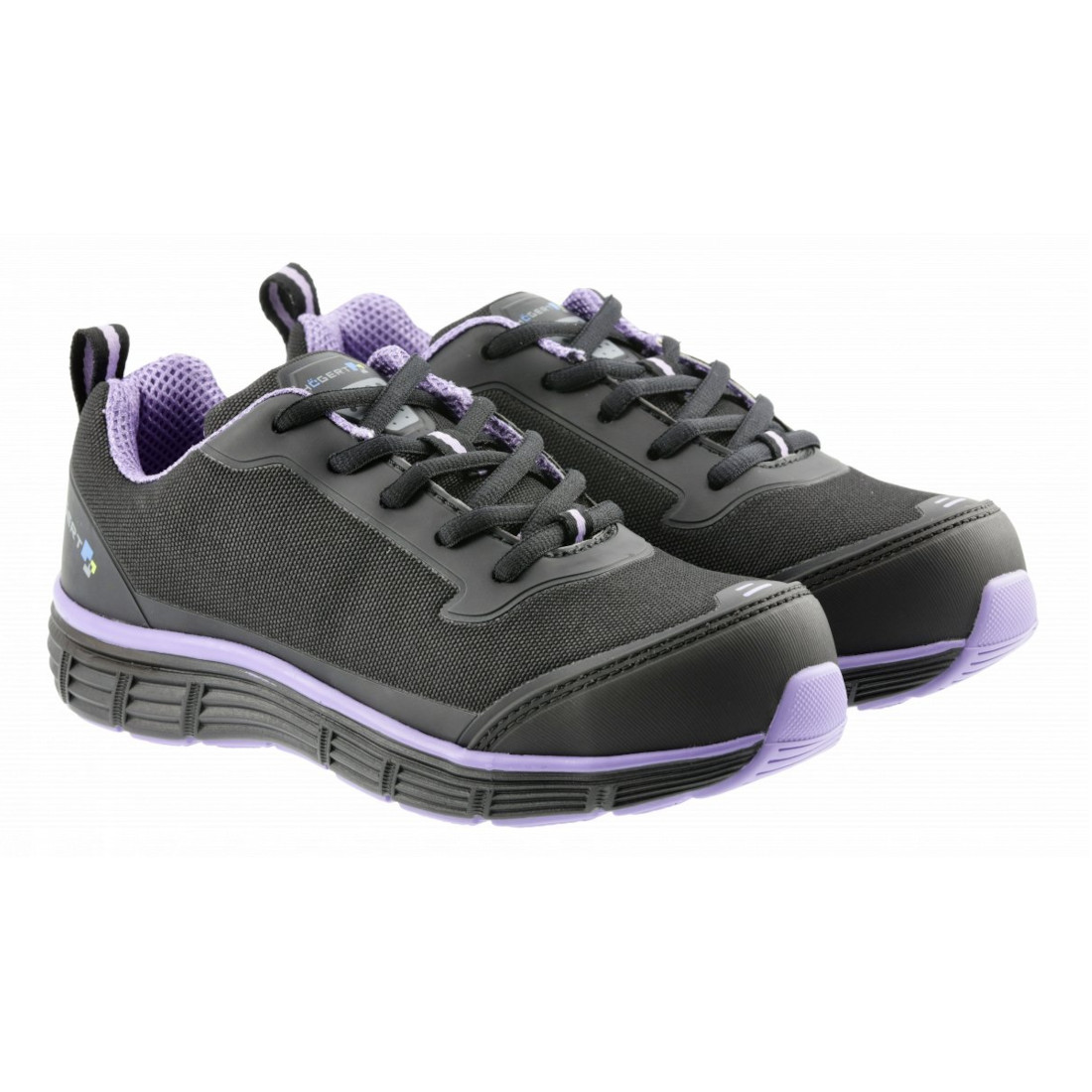Pantofi de protectie cu bombeu metalic Hogert Milde, sintetic, negru/mov, 42