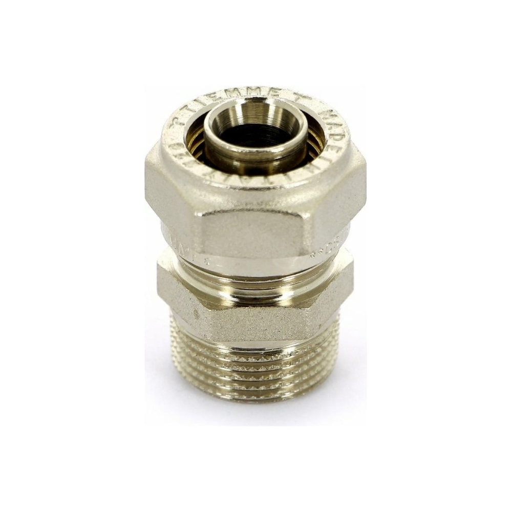 Racord compresie drept Tiemme, alama, filet exterior, auriu, 26 mm x 3/4