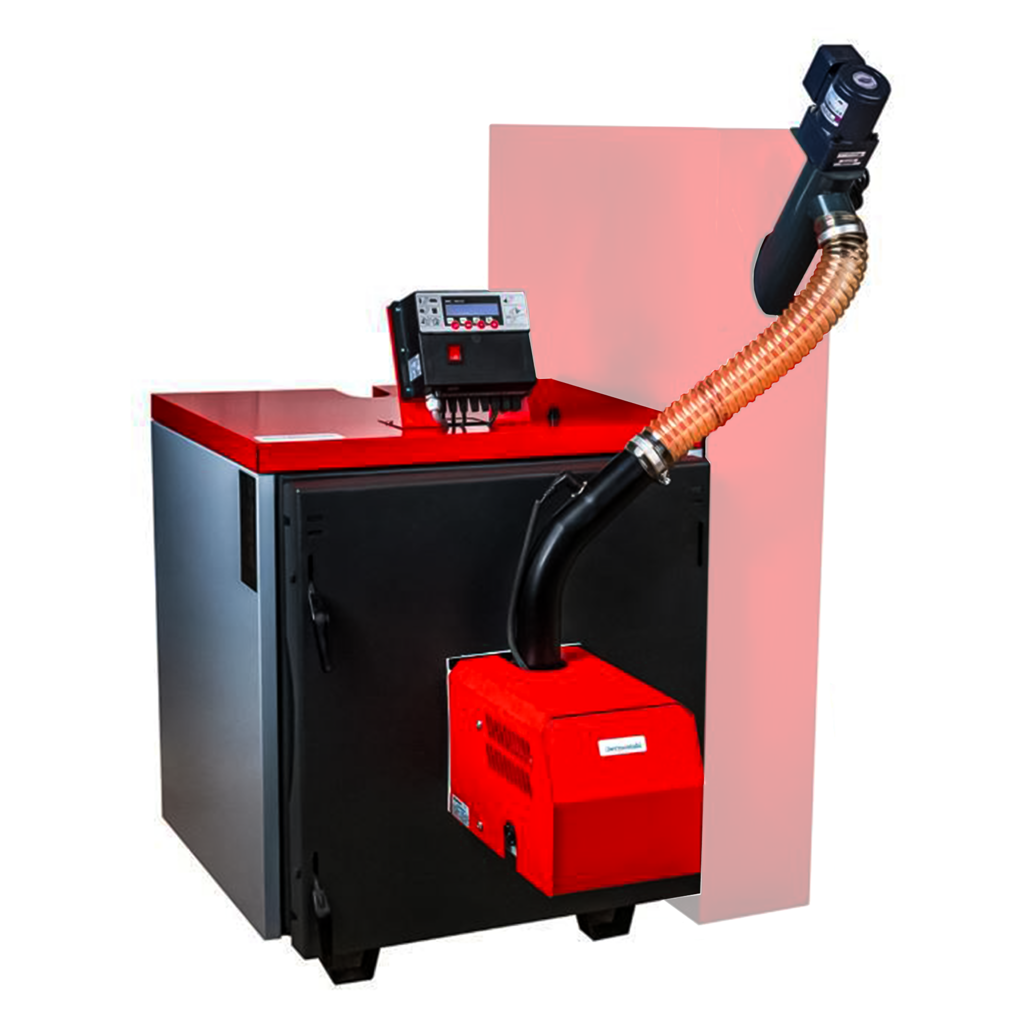 Cazan automat pe peleti Thermostahl PLC 35, 100 l, 35 kW, 122 x 69 x 131 cm