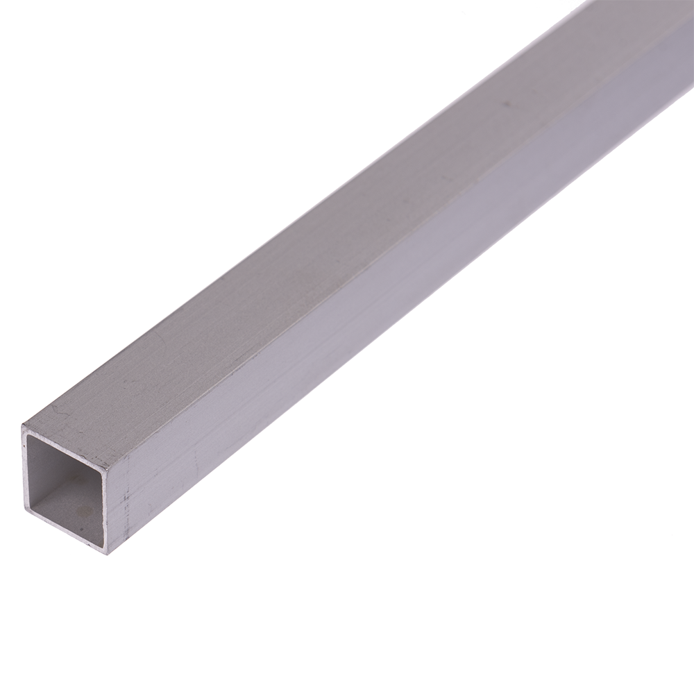 Teava patrata, aluminiu eloxat, 15 x 15 x 1 mm x 2 m