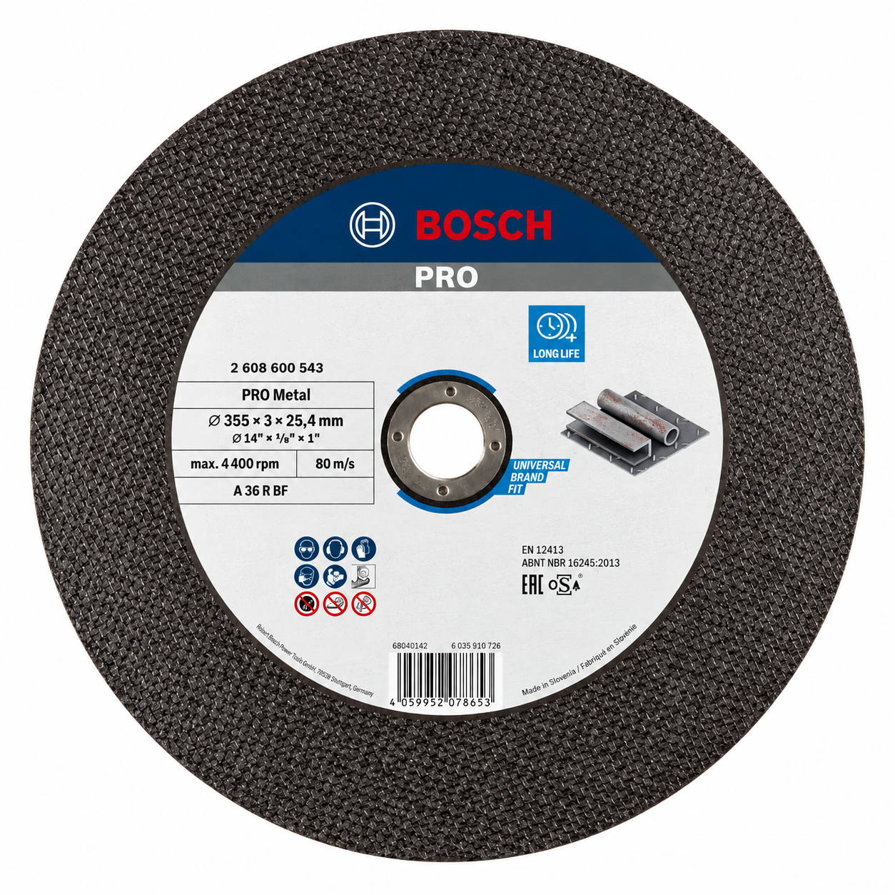 X Disc pentru taiere drept metal, Bosch, 355 x 25 x 4 x 3 mm