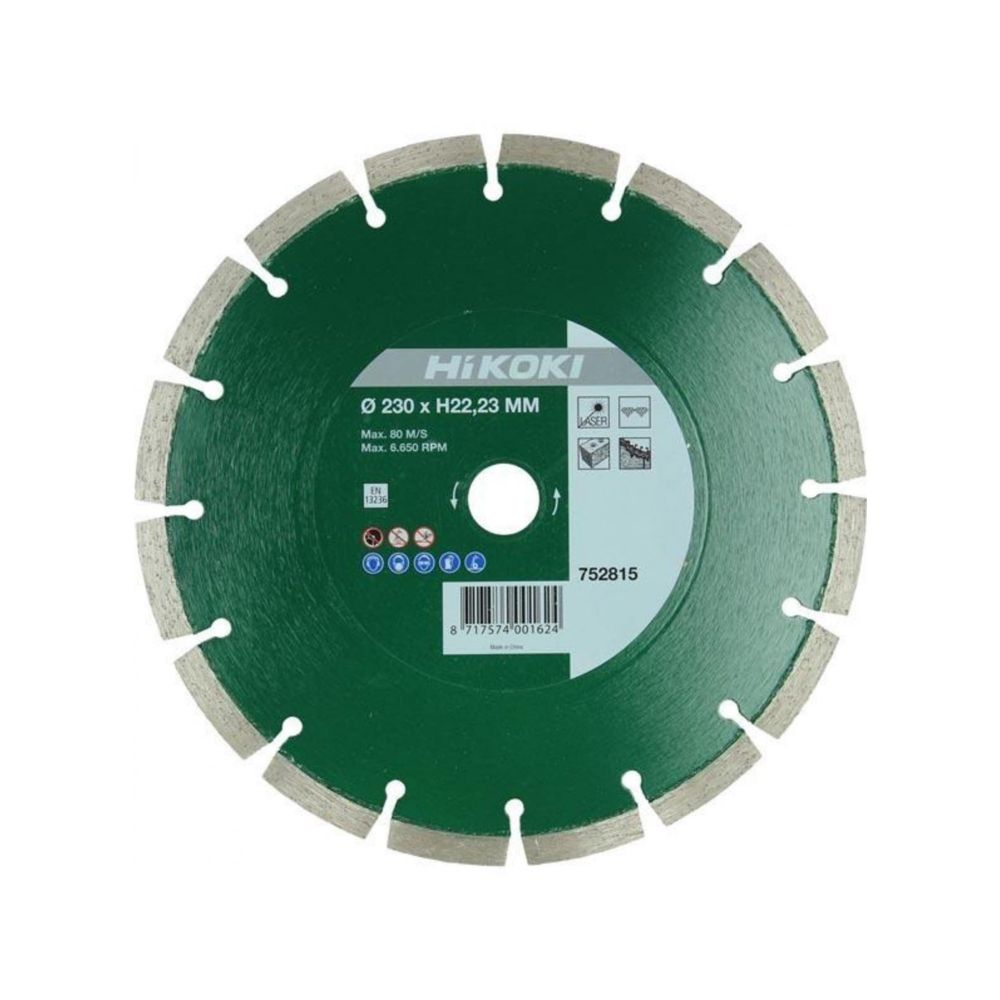 Disc Diamantat de taiere segmentat universal Hikoki 752802, 125 x 22.23 mm