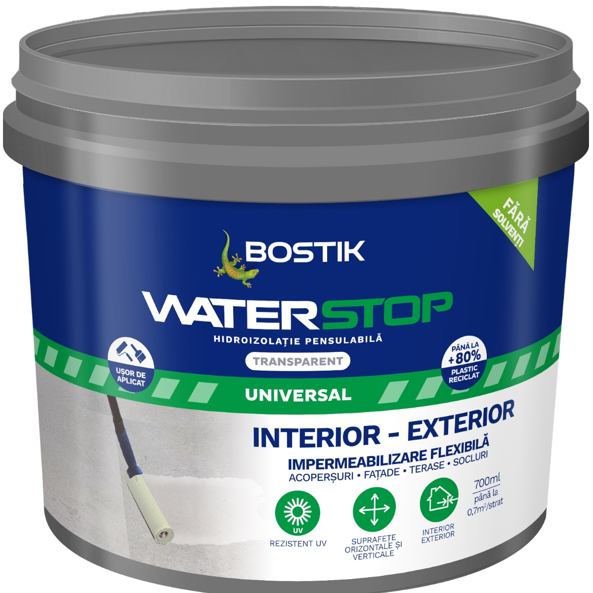 Membrana hidroizolatie Bostik Waterstop Acryl, transparent, 700 ml