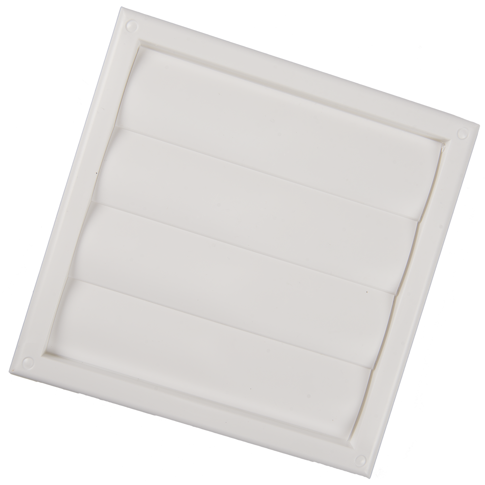 Grila jaluzele gravitationale Vents, PVC, alb, DN 125 mm, 186 x 186 mm