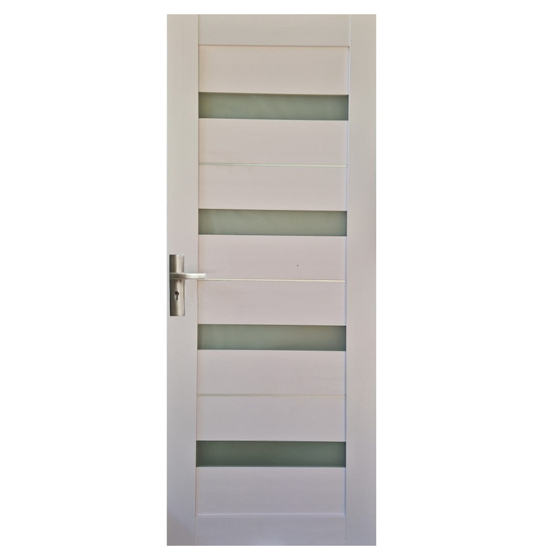 Usa interior cu geam Pamate U-76, reversibila, MDF, alb, toc 10 cm, 200 x 70 x 3.5 cm