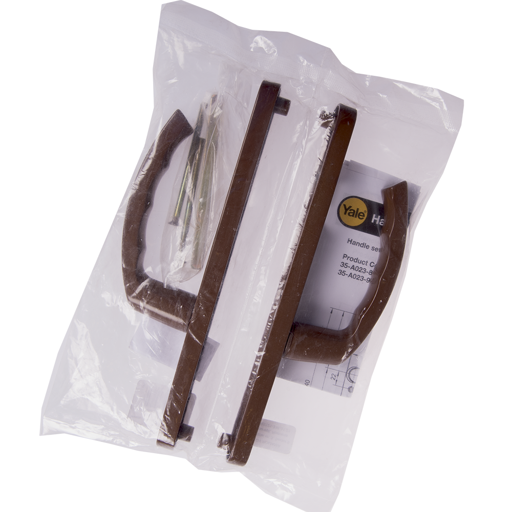 Maner pentru usa PVC cu sild, pentru cilindru, maro, 85 mm