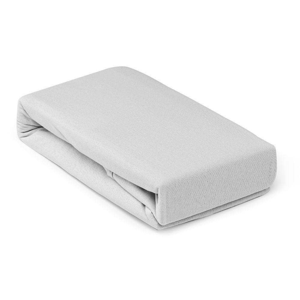Husa saltea Jersey alba, cu elastic, bumbac 100%, 140 x 200 cm