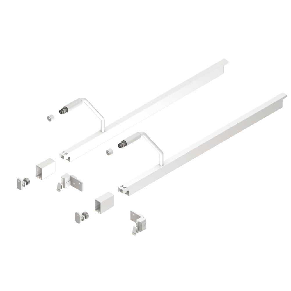 Lonjeroane rectangulare duble, Grass Nova Pro Scala, otel, alb, L 450 mm