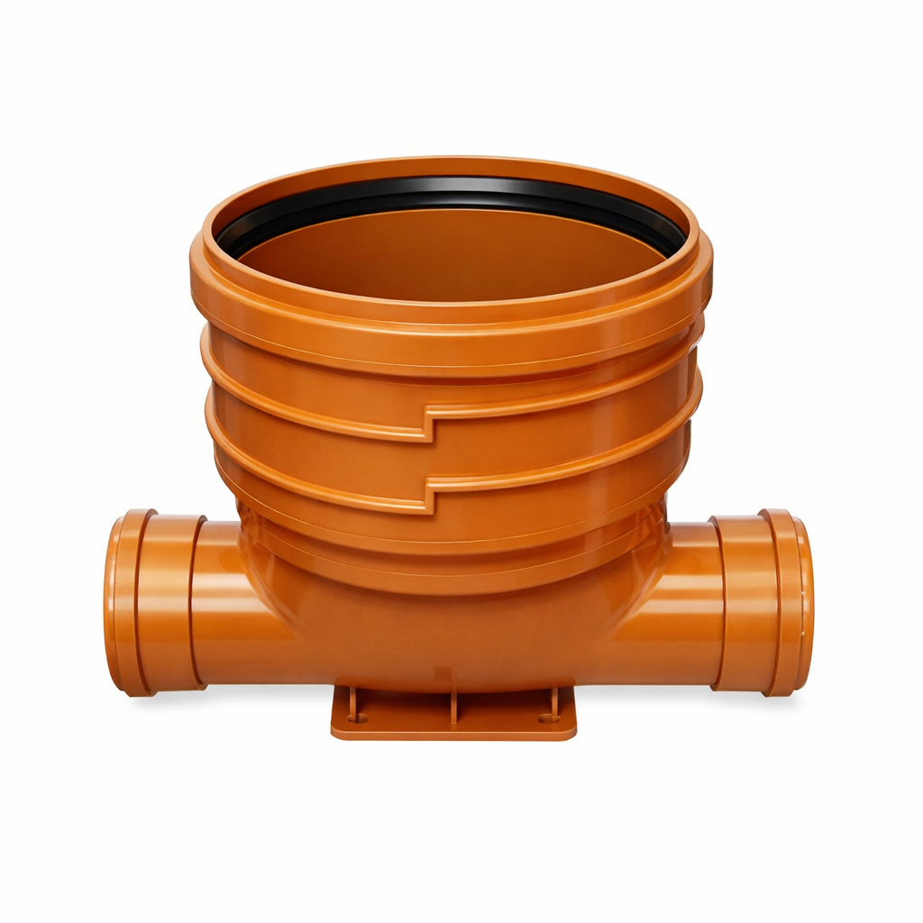Baza camin canalizare Valrom, polipropilena, diametru 400/160 mm, cu 1 intrare + 1 iesire