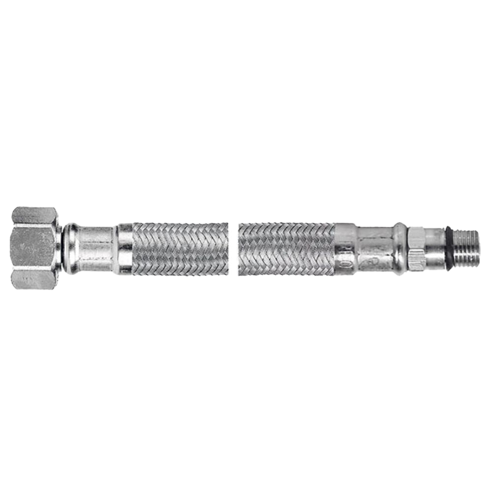 Racord flexibil cu capat scurt Ferro WBS86 1/2”xM10x1, otel inoxidabil, 100 cm
