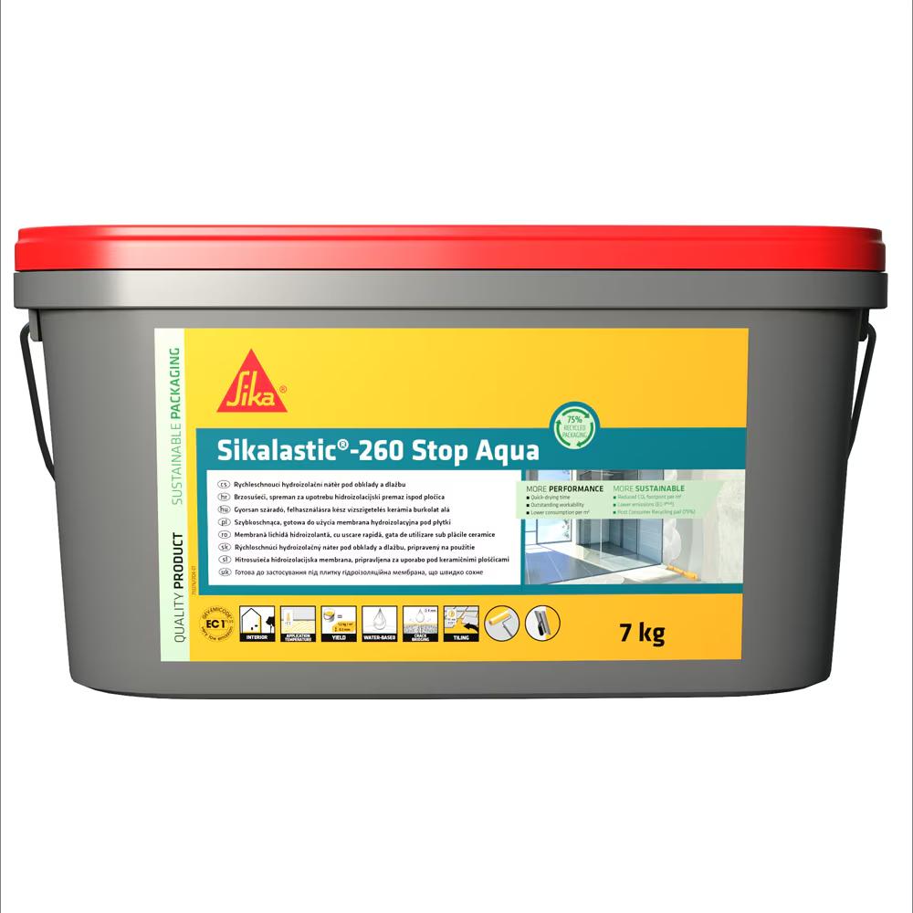 Hidroizolatie pe baza de apa Sikalastic-260 Stop Aqua, 7 kg