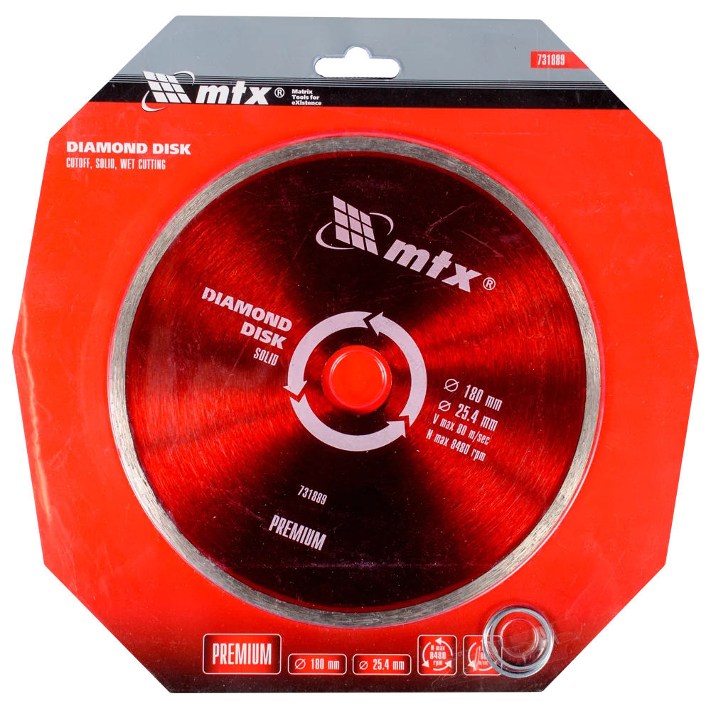 Disc diamantat pentru taiere umeda MTX PREMIUM, 180 x 25,4 mm