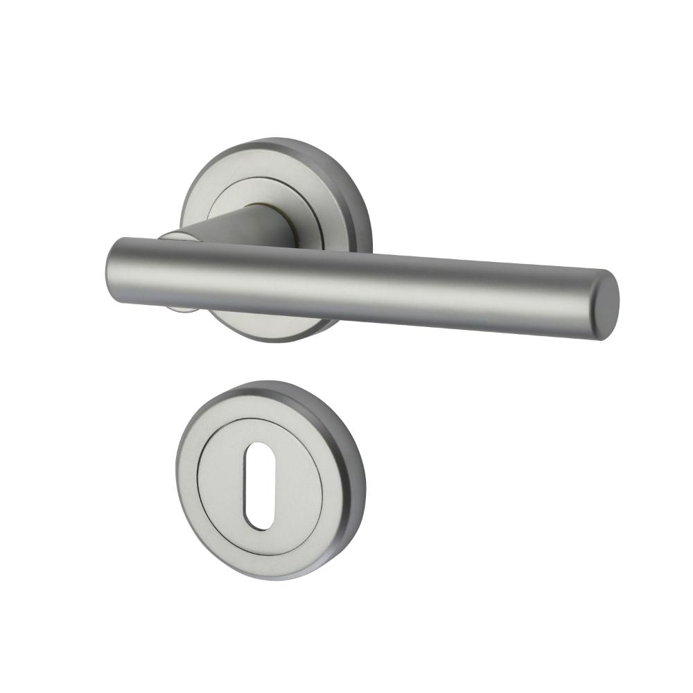 Set maner cu rozeta Kestral Yale, aliaj zinc, crom satinat, 65 mm