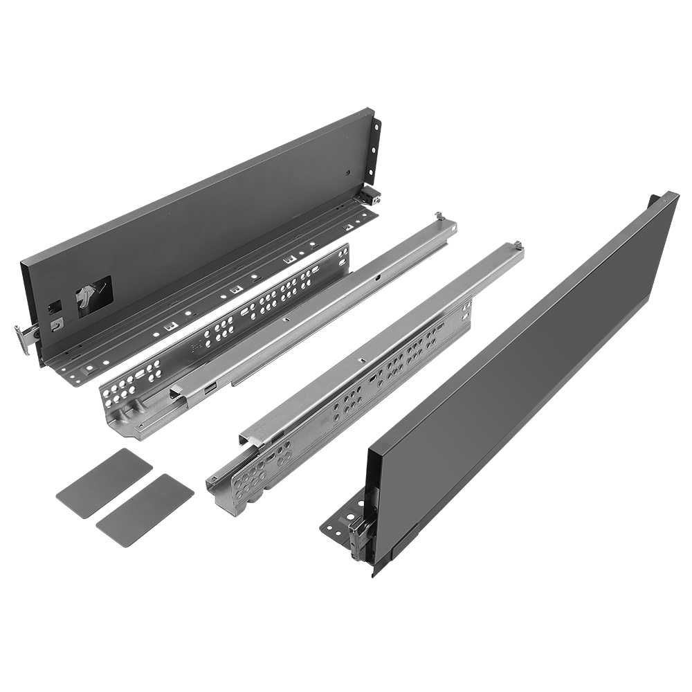 Set sertar slim Teko Premium 4D, otel/plastic, antracit, soft close, 400 mm