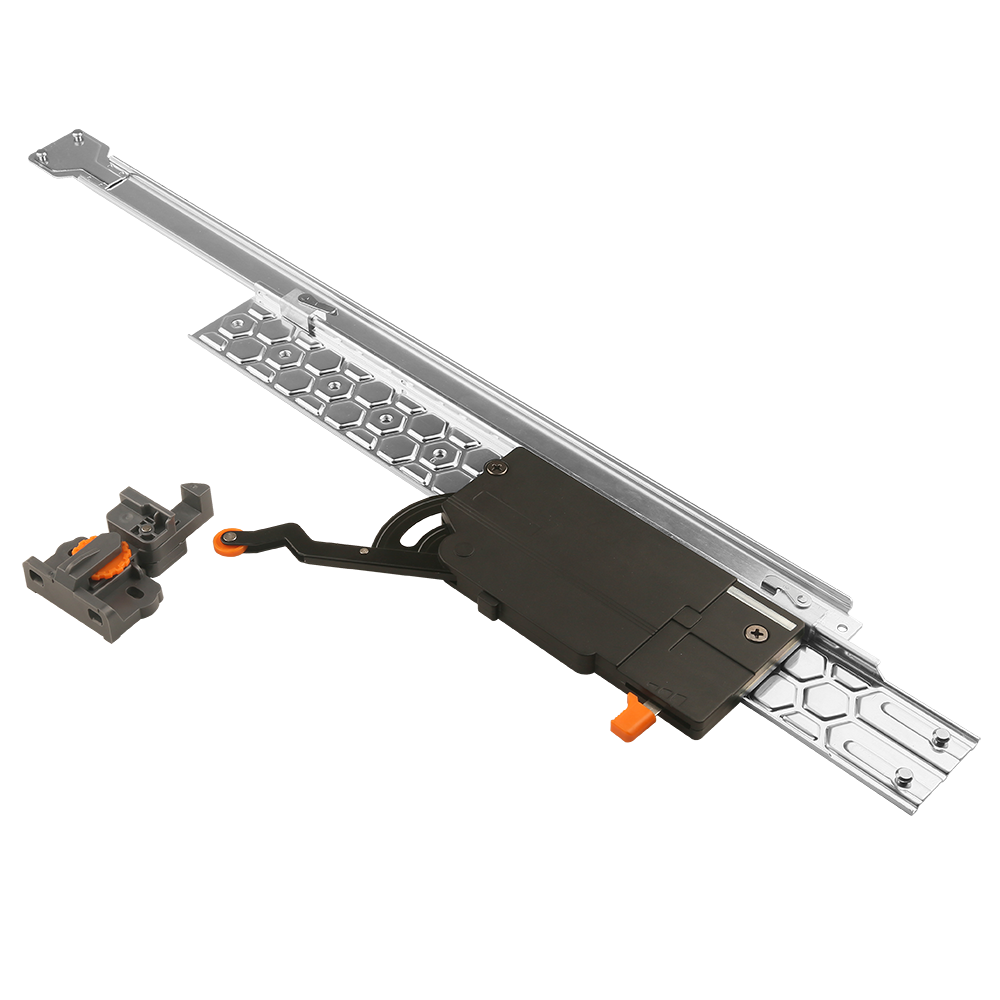 Kit sertar One Touch, push open, soft close, otel + plastic, zincat, 600-820 mm