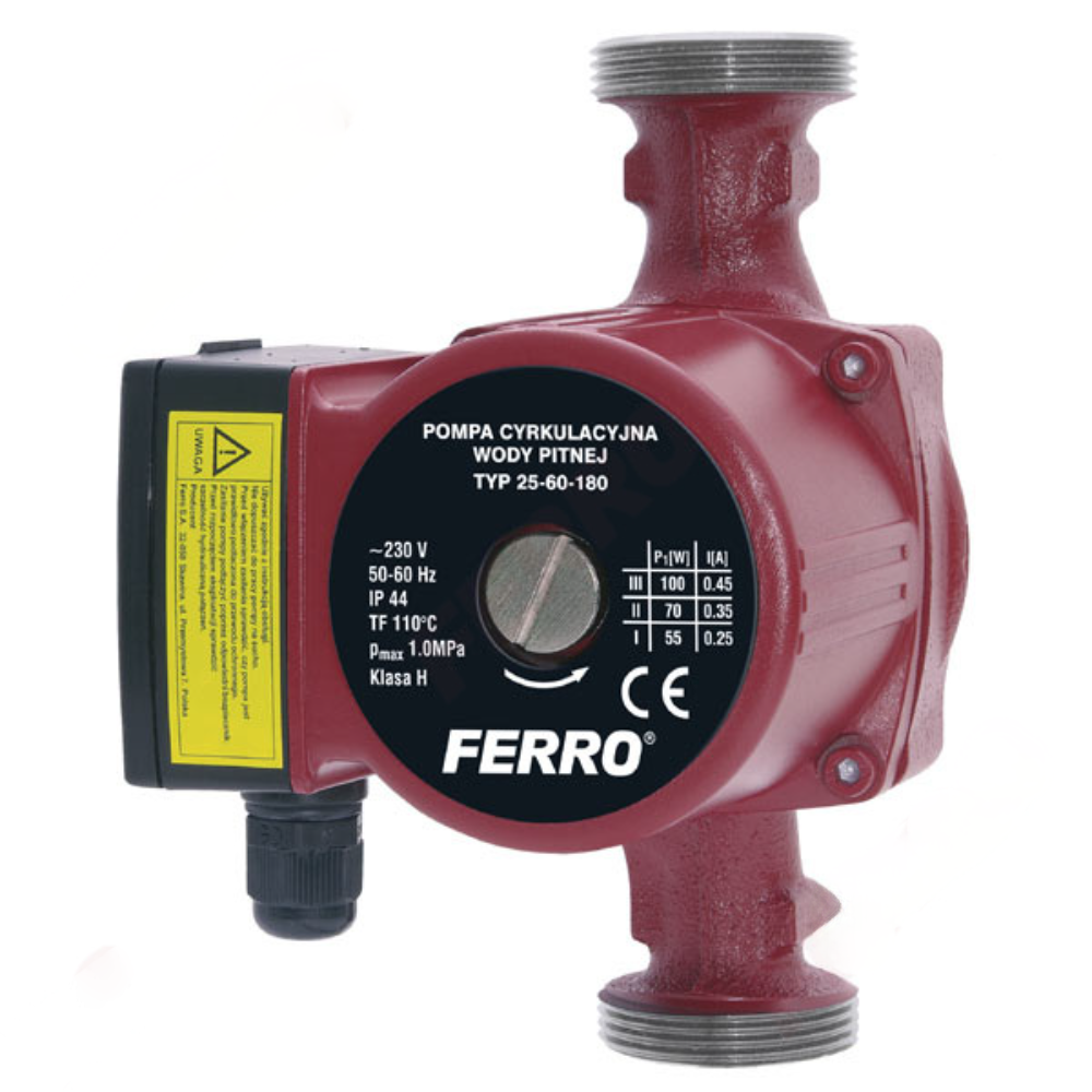 Pompa circulatie Ferro Weberman 0202W,  25-60 180, 3 trepte, IP44, 0.2 - 4.5 mc/h