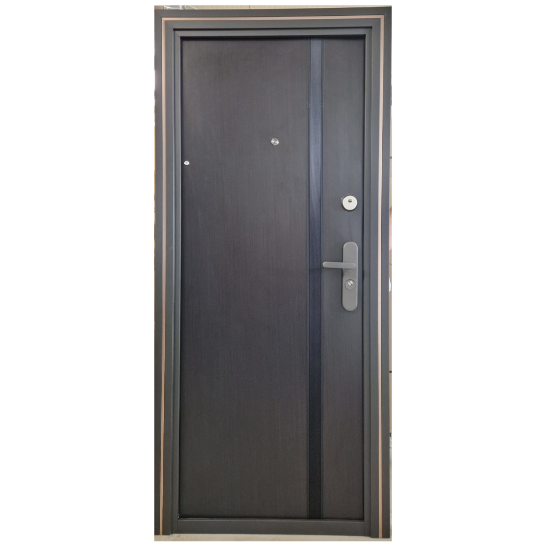 Usa metalica de intrare in apartament Y-04, tabla, deschidere stanga, culoare wenge, 2020 x 880 mm
