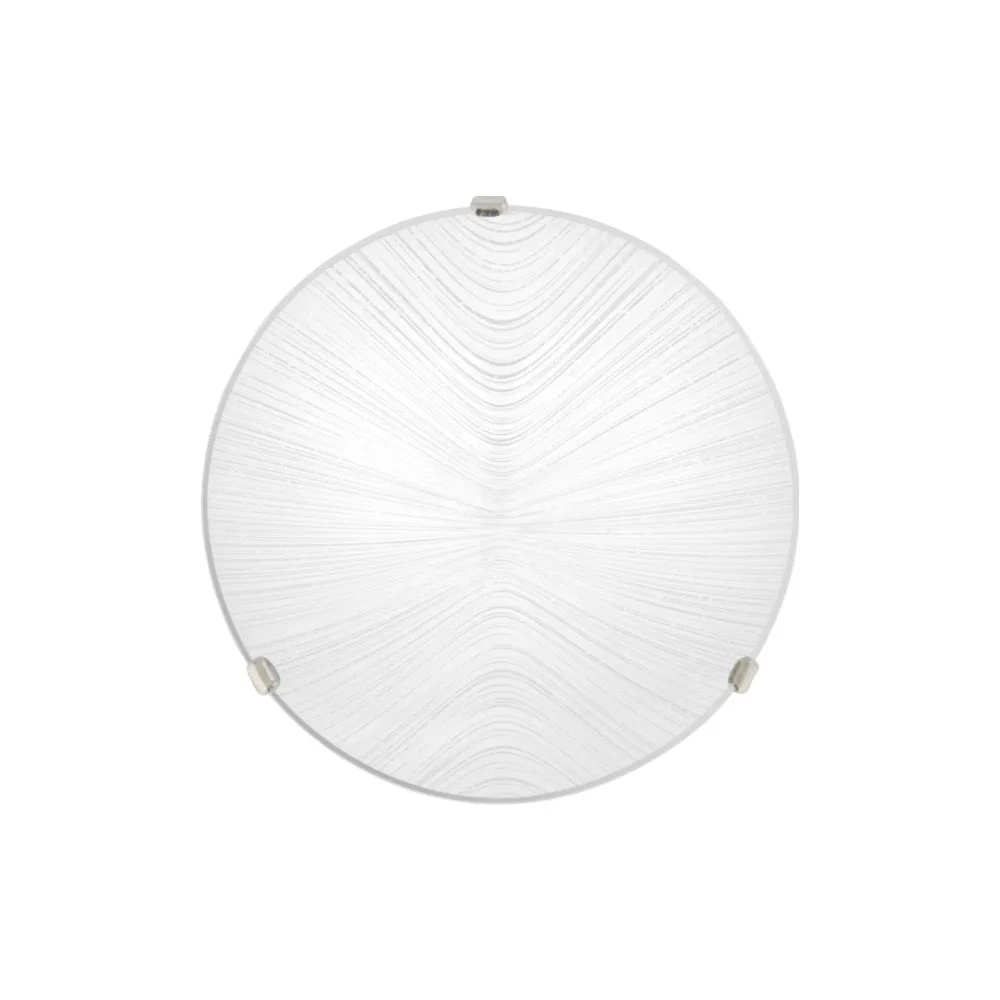Plafoniera Klausen Rahos, metal, 1 X E27, 60 W, alb cu insertii gri, diametru 25 cm