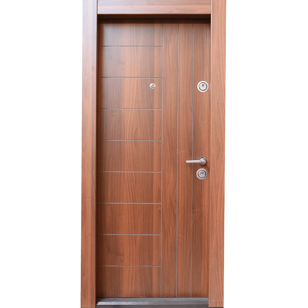 Usa metalica de intrare in apartament Arta Door 309, MDF laminat, deschidere stanga, culoare nuc, 880 x 2010 mm