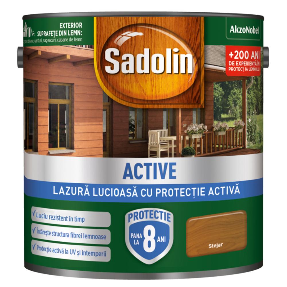 Lazura lucioasa pentru lemn Sadolin Active, stejar, interior/exterior, 0.75 l