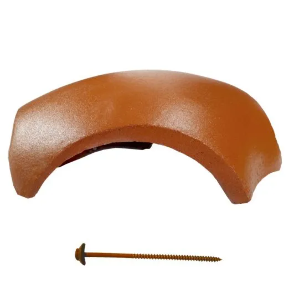 Tigla de coama de ramificatie in 3 ape Terran Danubia + clema de fixare, natur, 320 x 360 mm, 4.8 kg/buc