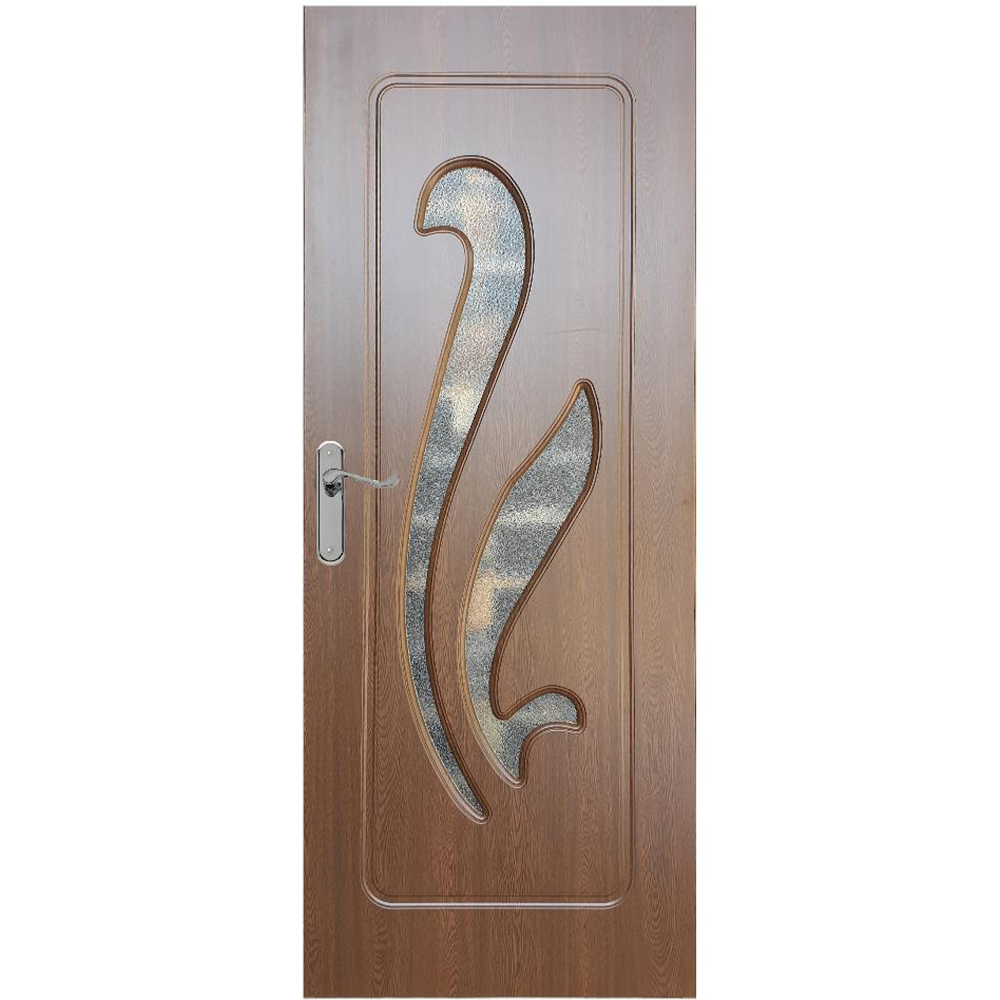Usa interior celulara cu geam Pamate M033, reversibila, MDF, stejar auriu, toc reglabil, 200 x 70 x 3.5 cm
