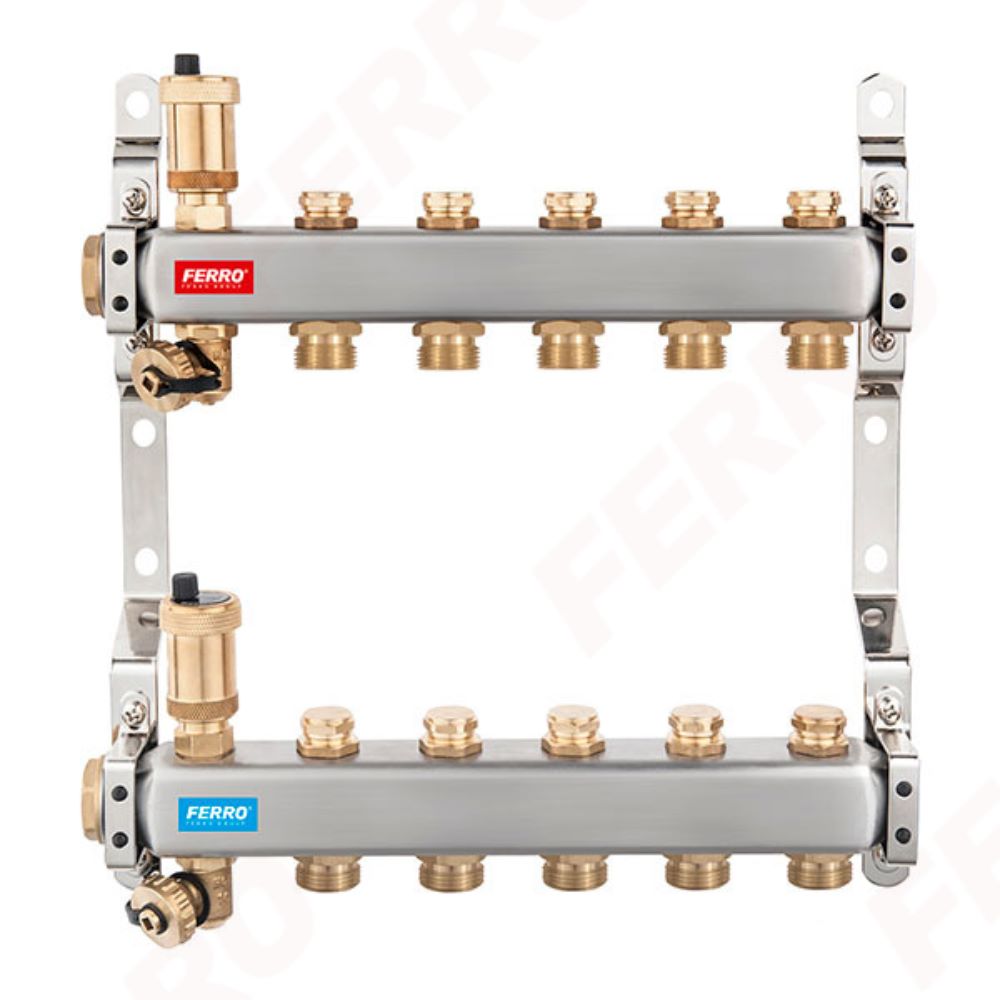 Distribuitor SN-ROU05S Ferro, 5 circuite, inox, 1 inch