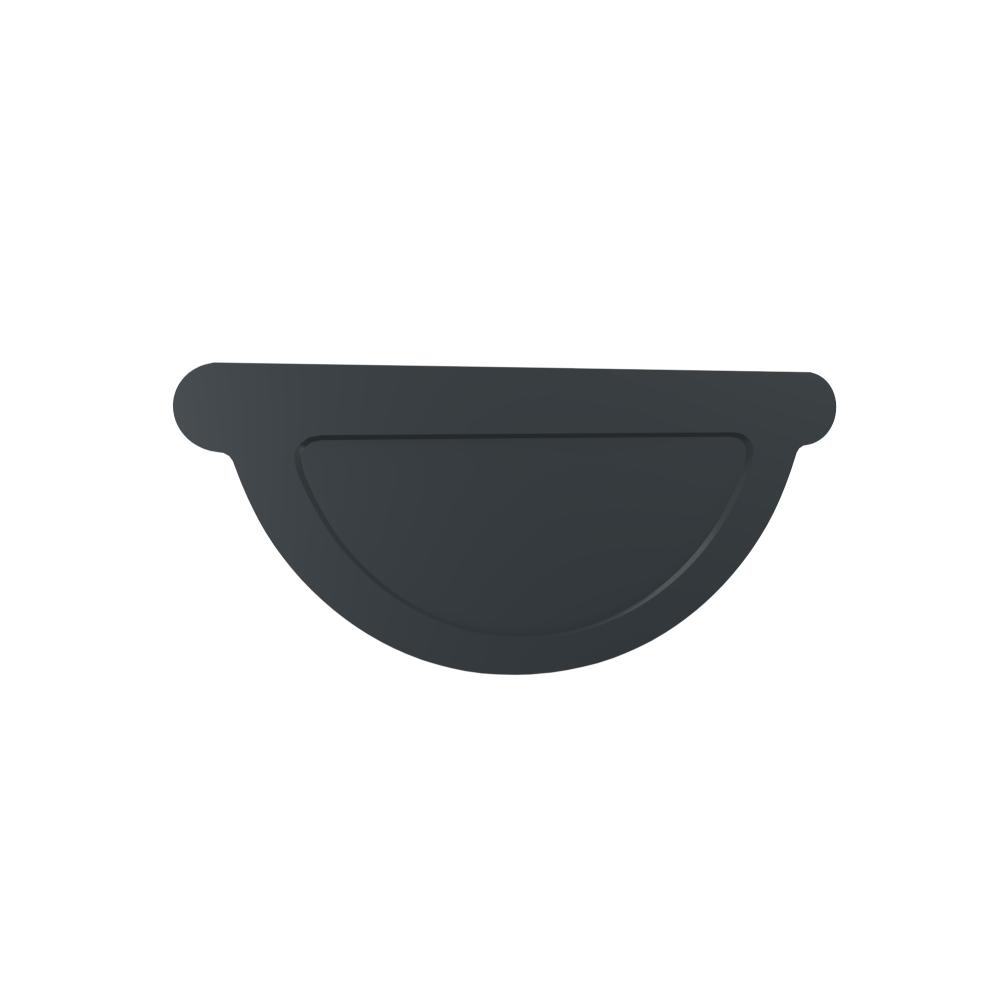 Capac metalic jgheab Metigla, tabla otel, gri RAL 7016, diametru 165 mm