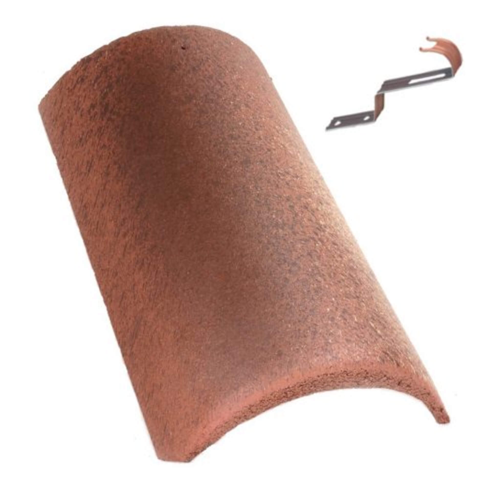 Tigla de coama Terran + clema de fixare, culoare arhaic, 250 x 420 mm, 4.7 kg/buc