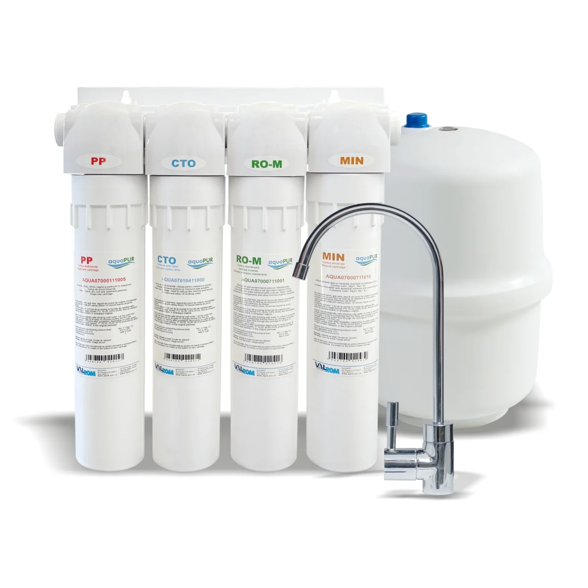 Statie osmoza inversa Valrom Quick AquaPur cu mineralizare, 4 stadii