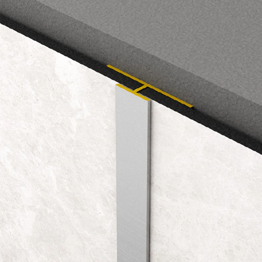Profil de imbinare tip T Rocko Tiles, aluminiu anodizat, argintiu, 2800 mm