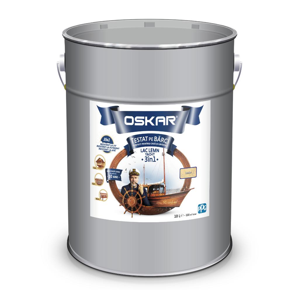 Lac pentru lemn OSKAR Lac Lemn Yacht 3 in 1, interior si exterior,  incolor, 10 l