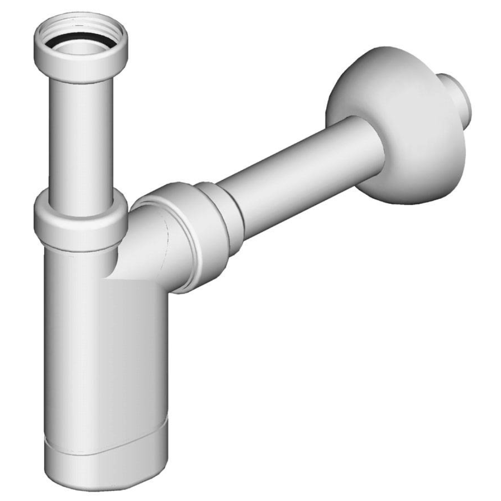 Sifon rigid pentru lavoar Liv, fara ventil de scurgere, material PP, alb,  ø 32 mm