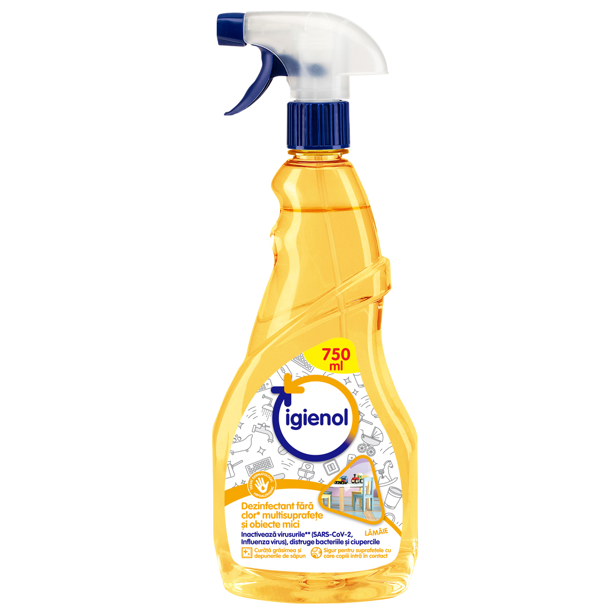 Dezinfectant multisuprafete Igienol, lamaie, 750 ml