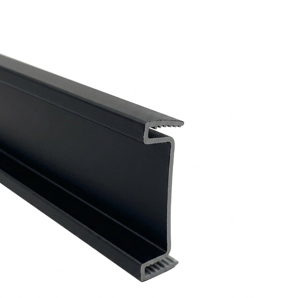 Profil Gola 8402, orizontal/vertical, plastic, negru, 3 m