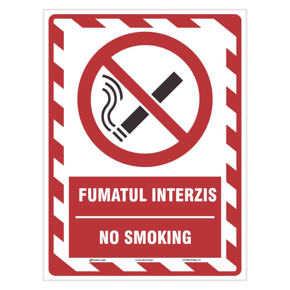 Indicator Fumatul interzis, PVC, 15 x 20 cm