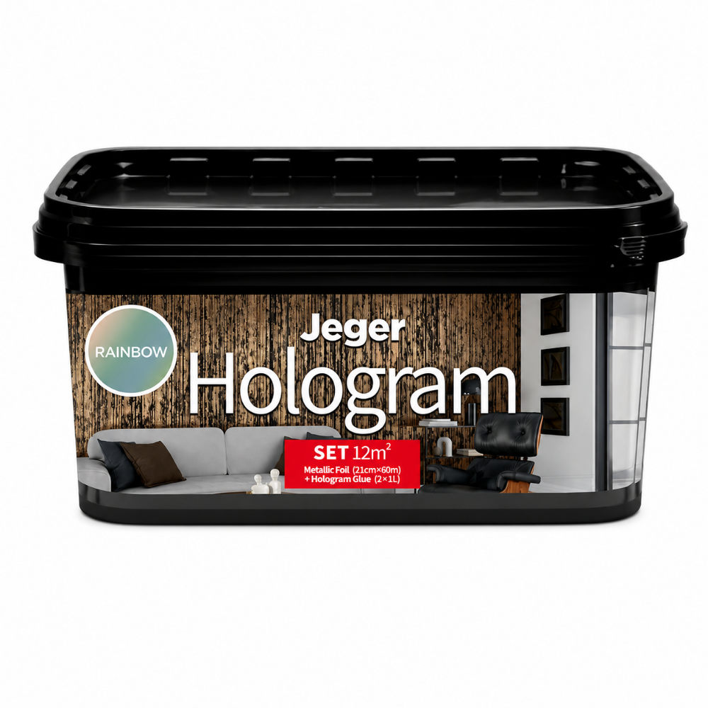 Vopsea decorativa cu folie metalizata si aspect tridimensional, JegerHologram, multicolor