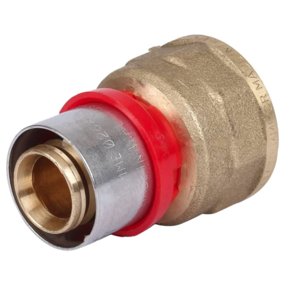 Racord drept cu presare multistrat Tiemme, filet interior, alama, diametru 26 mm, racord 1