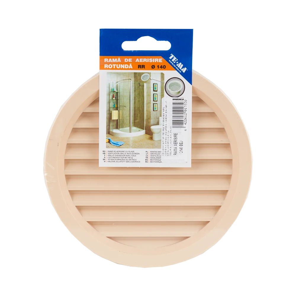 Rama aerisire TE-MA Romania, plastic, crem, 140 mm